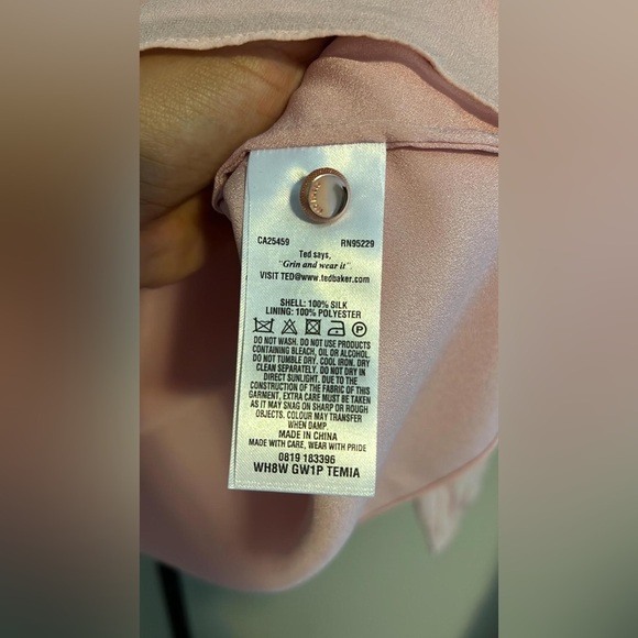 TED BAKER
Ruched Silk High Neck Blouse In Bright Pink - Picture 8 of 11